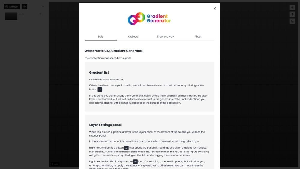 Awesome CSS Gradient generator