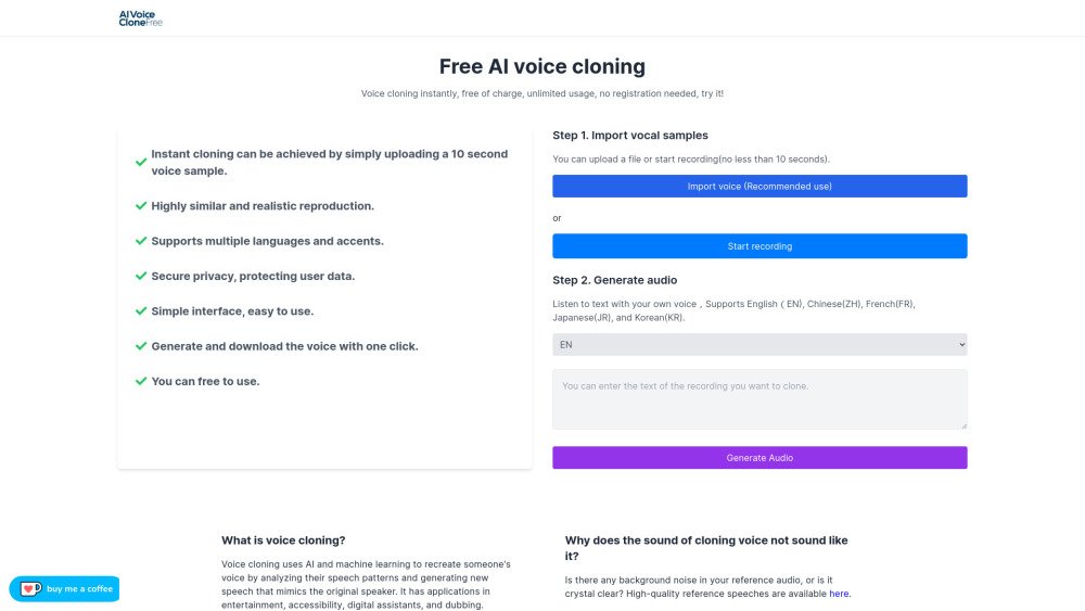 Free Voice Cloning