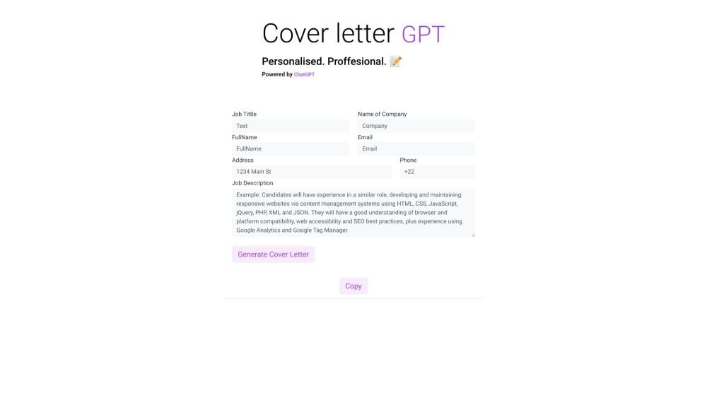 CoverLetterGPT
