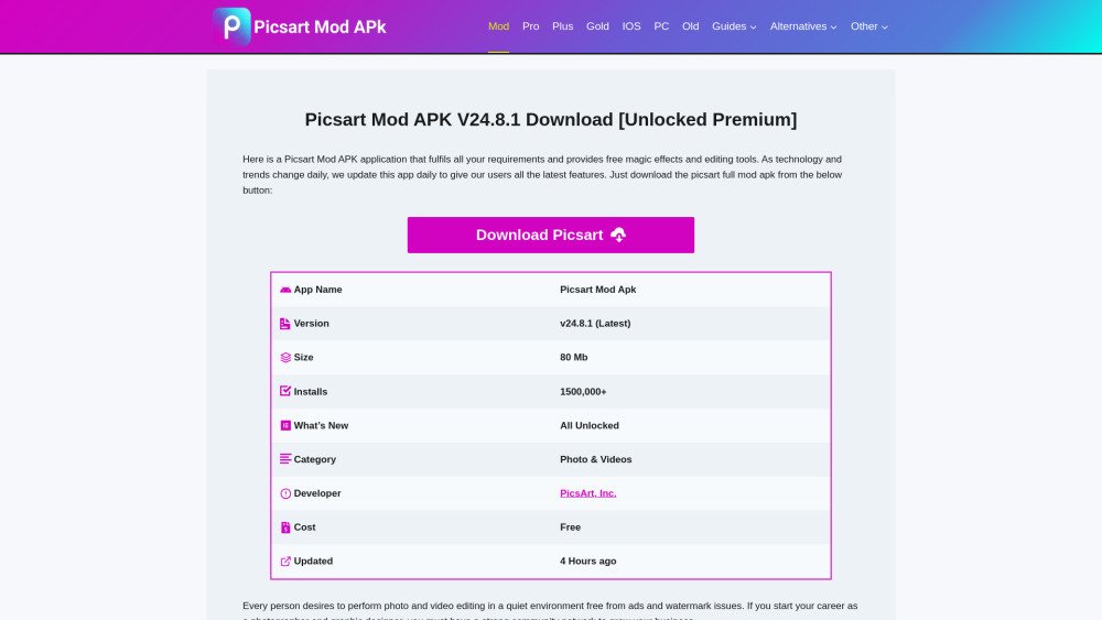 Picsart Mod APK