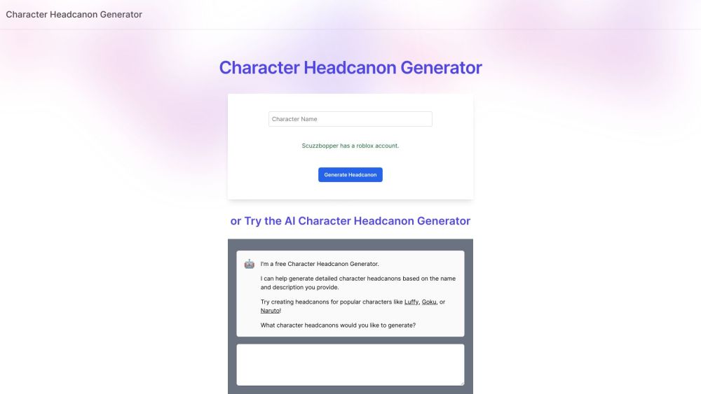 Character Headcanon Generator