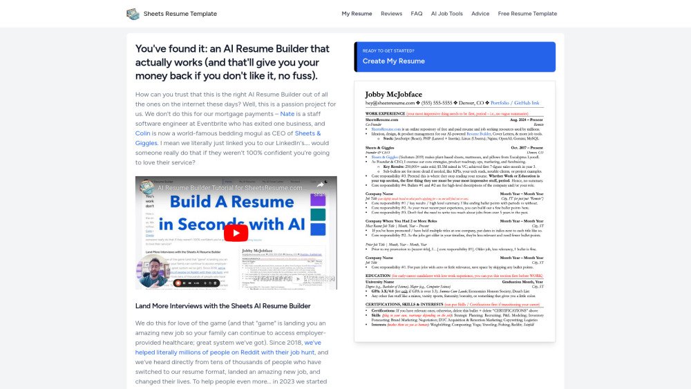 Sheets Resume