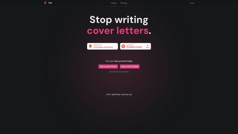 Zap - Cover Letters